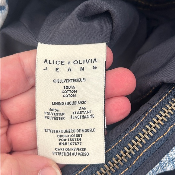 HEMMED Alice and Olivia Donella denim bustier high low dress - Picture 13 of 16